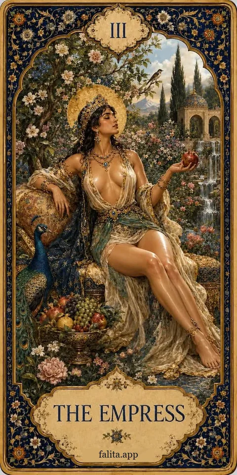 Falita AI tarot reading card meaning: الإمبراطورة