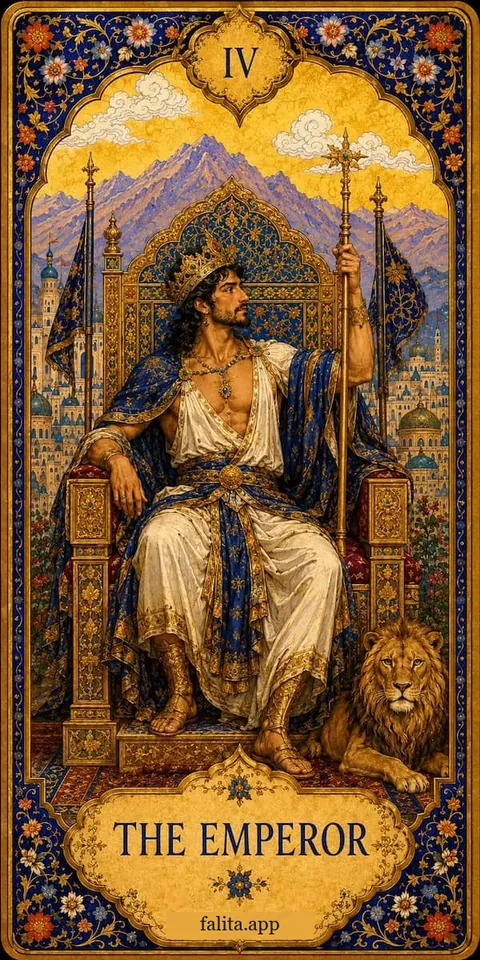 Falita AI tarot reading card meaning: الإمبراطور