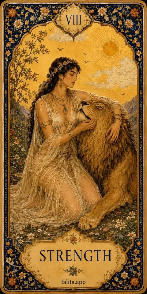 Falita AI tarot reading card meaning: القوة