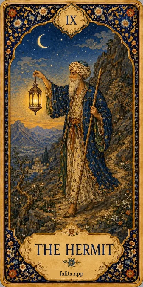 Falita AI tarot reading card meaning: الناسك