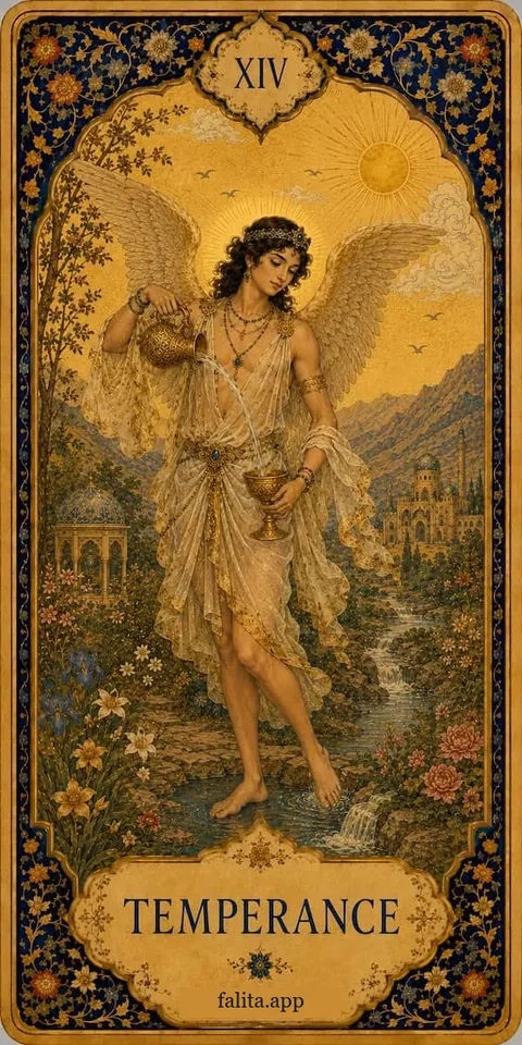 Falita AI tarot reading card meaning: الاعتدال