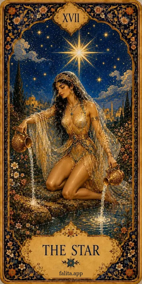 Falita AI tarot reading card meaning: النجمة